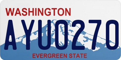WA license plate AYU0270