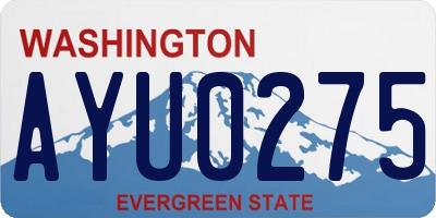 WA license plate AYU0275