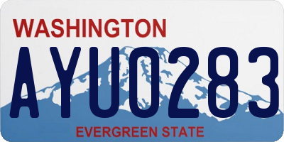 WA license plate AYU0283