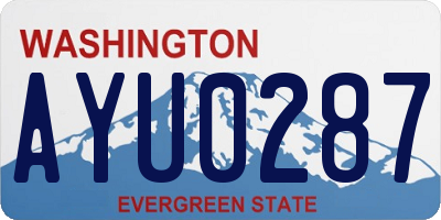 WA license plate AYU0287