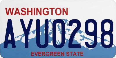 WA license plate AYU0298