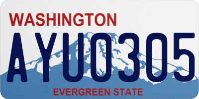 WA license plate AYU0305