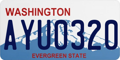 WA license plate AYU0320