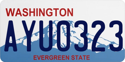 WA license plate AYU0323