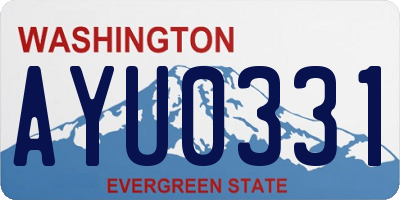 WA license plate AYU0331
