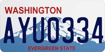 WA license plate AYU0334
