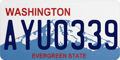 WA license plate AYU0339