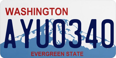 WA license plate AYU0340