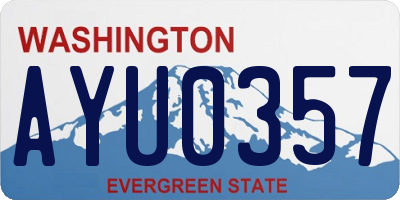 WA license plate AYU0357