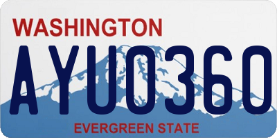 WA license plate AYU0360