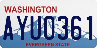 WA license plate AYU0361