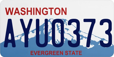 WA license plate AYU0373
