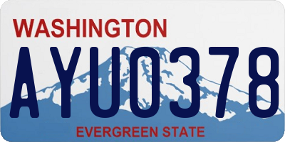 WA license plate AYU0378