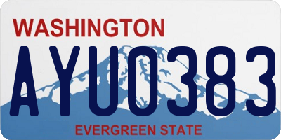 WA license plate AYU0383