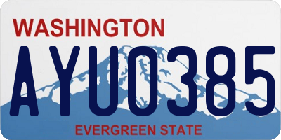 WA license plate AYU0385