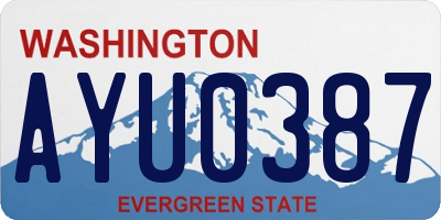 WA license plate AYU0387