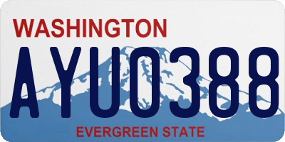 WA license plate AYU0388