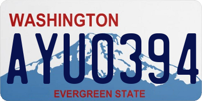 WA license plate AYU0394