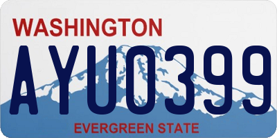 WA license plate AYU0399