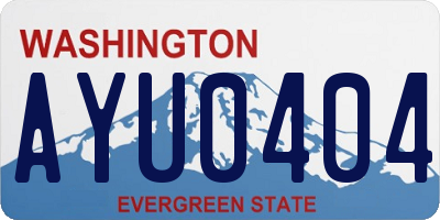 WA license plate AYU0404