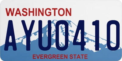 WA license plate AYU0410