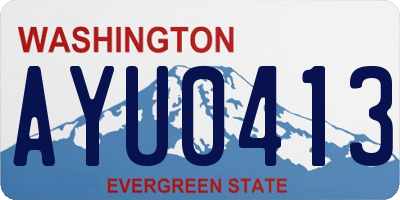 WA license plate AYU0413