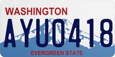 WA license plate AYU0418