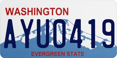WA license plate AYU0419
