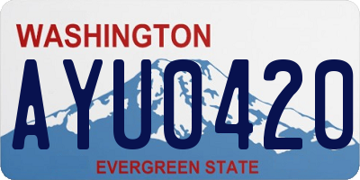 WA license plate AYU0420