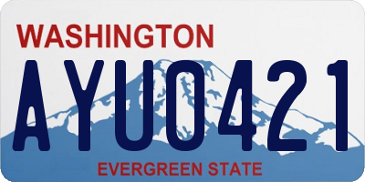 WA license plate AYU0421