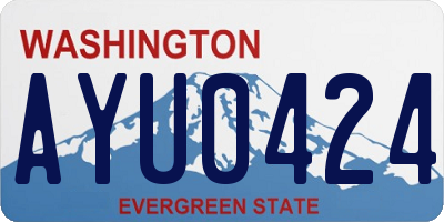WA license plate AYU0424