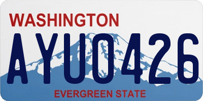 WA license plate AYU0426