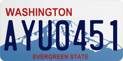 WA license plate AYU0451