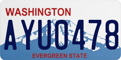 WA license plate AYU0478