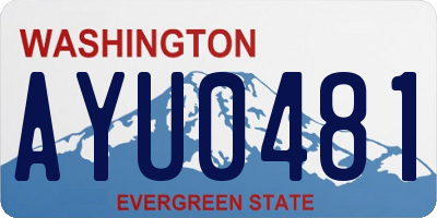 WA license plate AYU0481