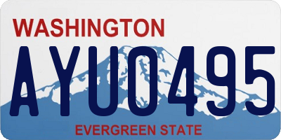 WA license plate AYU0495