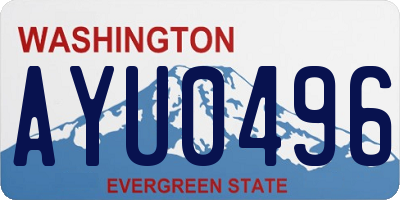 WA license plate AYU0496