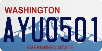 WA license plate AYU0501