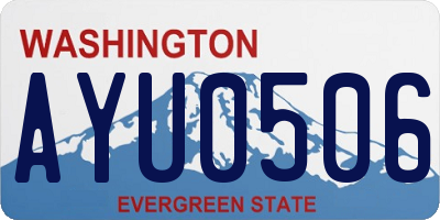 WA license plate AYU0506