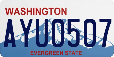 WA license plate AYU0507