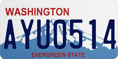 WA license plate AYU0514