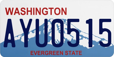 WA license plate AYU0515