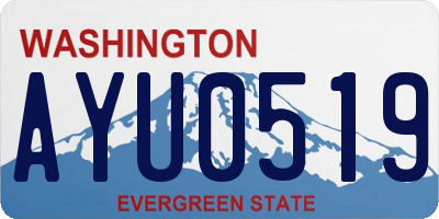 WA license plate AYU0519