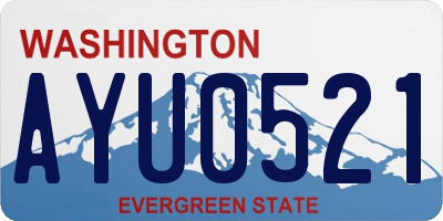 WA license plate AYU0521