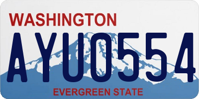 WA license plate AYU0554