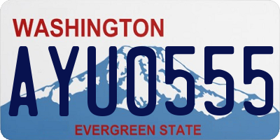 WA license plate AYU0555
