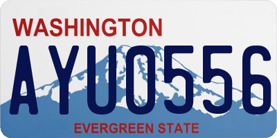 WA license plate AYU0556