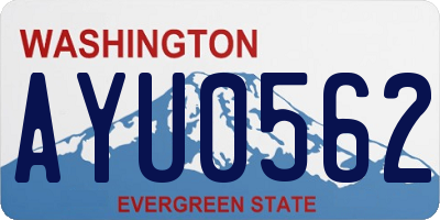 WA license plate AYU0562