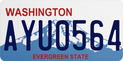 WA license plate AYU0564