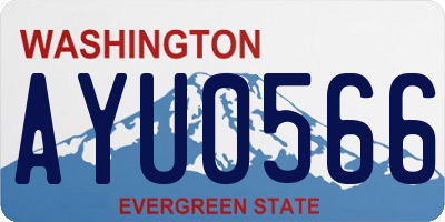 WA license plate AYU0566